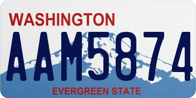 WA license plate AAM5874
