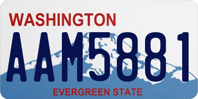 WA license plate AAM5881