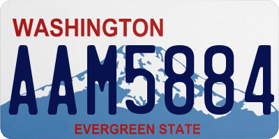 WA license plate AAM5884