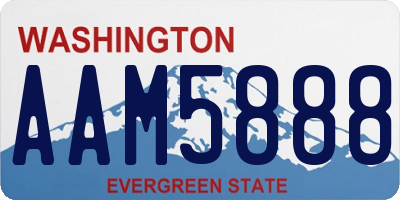 WA license plate AAM5888