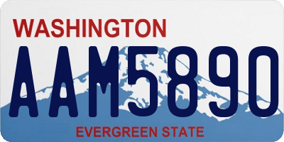 WA license plate AAM5890