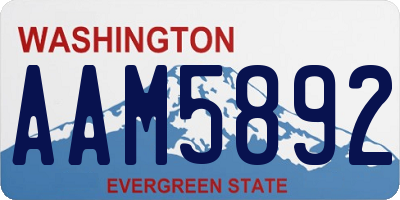 WA license plate AAM5892
