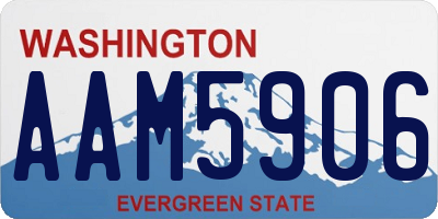WA license plate AAM5906