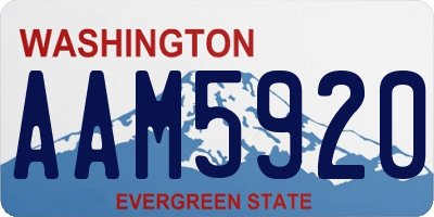 WA license plate AAM5920