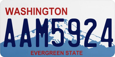 WA license plate AAM5924