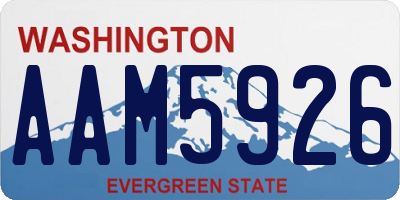 WA license plate AAM5926
