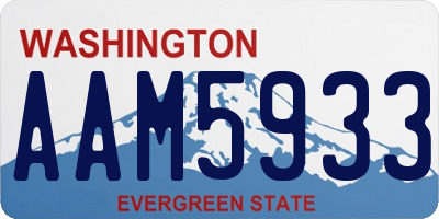 WA license plate AAM5933