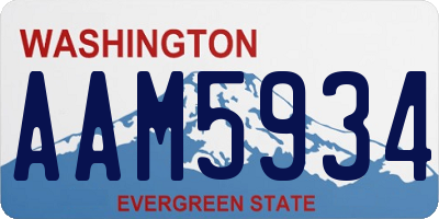 WA license plate AAM5934