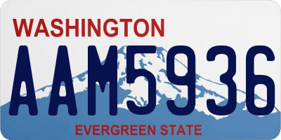 WA license plate AAM5936