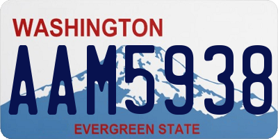 WA license plate AAM5938