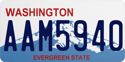 WA license plate AAM5940