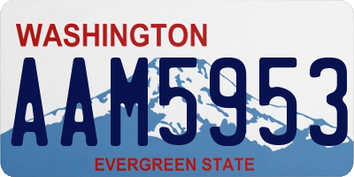 WA license plate AAM5953
