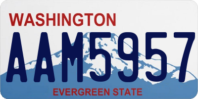WA license plate AAM5957