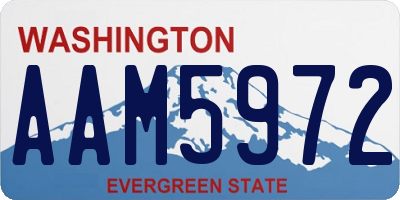 WA license plate AAM5972