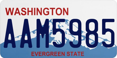 WA license plate AAM5985