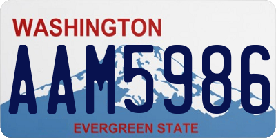 WA license plate AAM5986