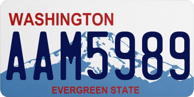 WA license plate AAM5989