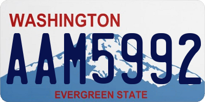 WA license plate AAM5992