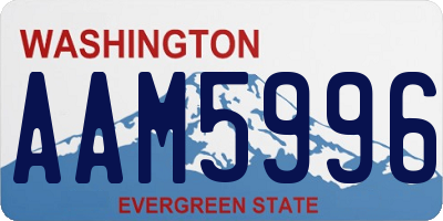 WA license plate AAM5996