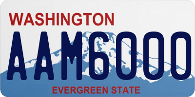 WA license plate AAM6000