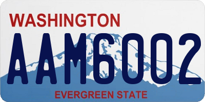 WA license plate AAM6002