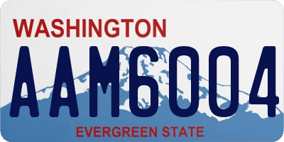 WA license plate AAM6004