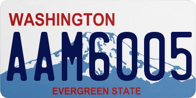 WA license plate AAM6005
