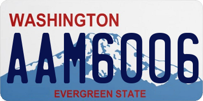 WA license plate AAM6006