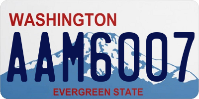 WA license plate AAM6007