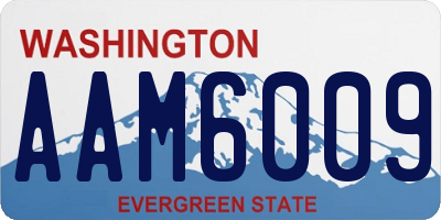 WA license plate AAM6009