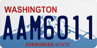 WA license plate AAM6011