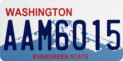 WA license plate AAM6015