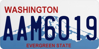 WA license plate AAM6019