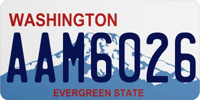 WA license plate AAM6026