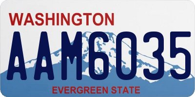 WA license plate AAM6035