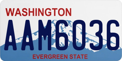 WA license plate AAM6036