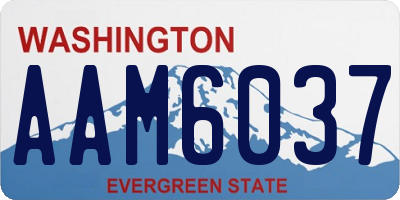 WA license plate AAM6037