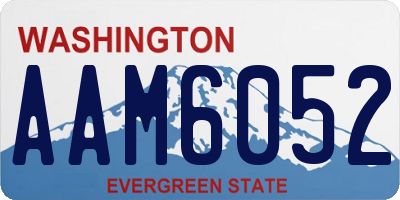 WA license plate AAM6052