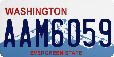 WA license plate AAM6059