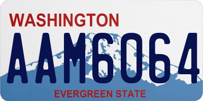 WA license plate AAM6064