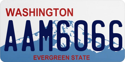 WA license plate AAM6066
