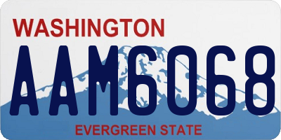 WA license plate AAM6068