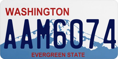 WA license plate AAM6074