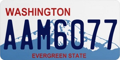 WA license plate AAM6077