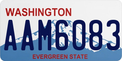 WA license plate AAM6083