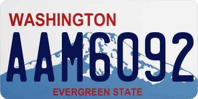 WA license plate AAM6092