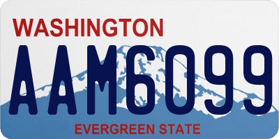 WA license plate AAM6099