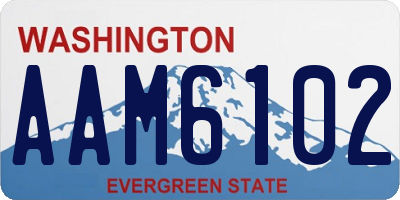 WA license plate AAM6102