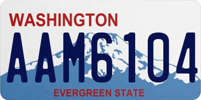 WA license plate AAM6104
