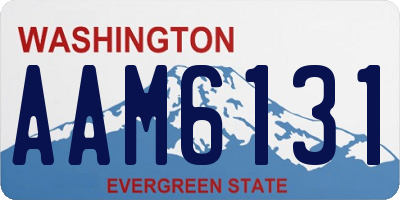 WA license plate AAM6131